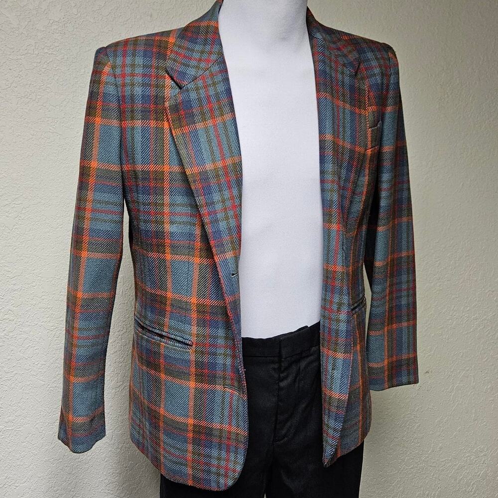 Vtg 80s gap plaid gap blazer large